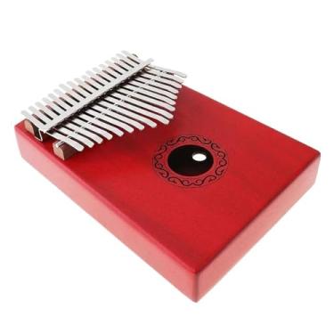 Imagem de Piano de polegar instrumento de teclado Kalimba de 17 teclas kalimba profissional(Red)