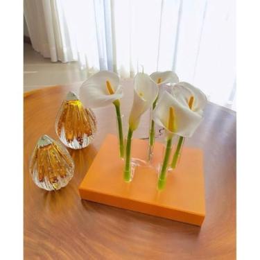Imagem de Vaso Tubo de Vidro Decorativo – 3, 4 ou 5 Tubos | Design Moderno Artesanal para Arranjos Florais e Decoração Elegante(5 tubos pequeno)