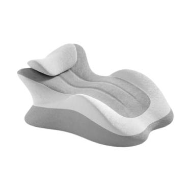 Imagem de IEUDNS Almofada de cunha para cama, travesseiro leve e simples para dormir de costas, assistir filmes, dormitório, Cinza