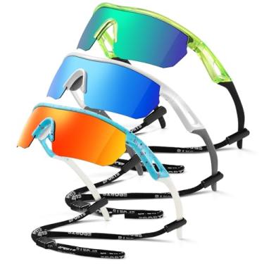 Imagem de Vcarsian Óculos de sol infantil juvenil beisebol óculos de sol polarizados esportes TR90 leve UV400 óculos de sol armação de ciclismo meninos meninas