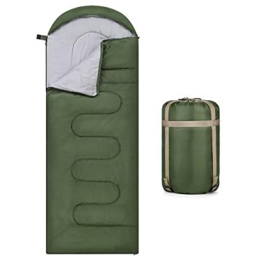 Imagem de Sacos de dormir quentes para acampamento adultos resistentes à água - Equipamento compacto em climas frios caminhadas mochilão e viagens com capuz ajustável fechamento zíper respirável confortável