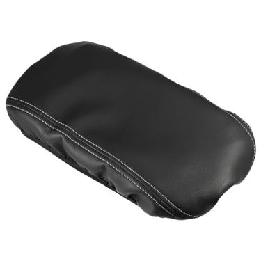 Imagem de X AUTOHAUX Capa de apoio de braço para console central de carro para Buick Encore GX 2020-2024 capa de descanso de braço interior de couro sintético almofada de cotovelo preto e branco pontos