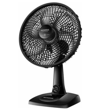 Imagem de Ventilador de Mesa Oscilante, 6 Pás, 3 Velocidades, Preto, 110V, Silencioso com Base Antiderrapante Super Power