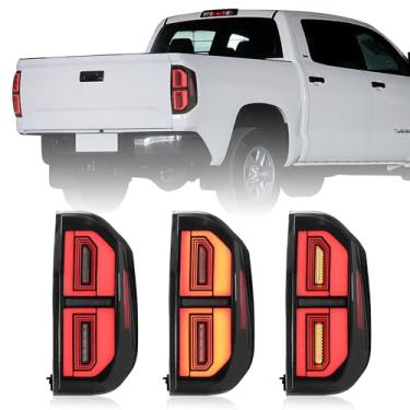 Imagem de JOLUNG Luzes traseiras compatíveis com caminhões Tundra de 2ª geração 2014-2021, montagem de luzes traseiras DRL, luzes reversas, luzes traseiras de neblina reversa, 1 par