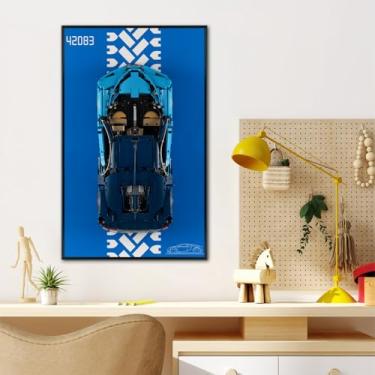 Imagem de BrickSoul Display Wallboard Compatible with Technic Bugatti Chiron 42083 Race Car Building Set, Space-Saving Adult Collectibles for Car Wall Mount Display Lovers, Only Frame(31.5x19.7in)