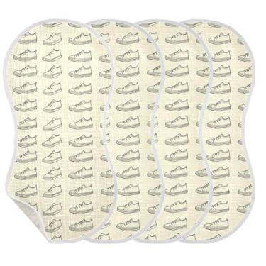 Imagem de STAYTOP 4 peças de sapatos de desenho animado panos de arroto para bebês meninos meninas e toalha de recém-nascido, panos grandes absorventes para arrotar
