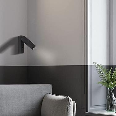 Imagem de Arandela de parede LED para quarto com luminária de leitura de cabeceira, ajustável e giratória, ideal para iluminação de corredores, escadas e hotéis.