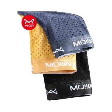 Imagem de Cuecas Boxer Masculinas De Tamanho Grande Em Malha De Seda Gelada, 3 P