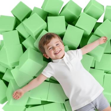 Imagem de WINTECY 24PCS Foam Cubes 5"x5"x5"- Foam Pit Blocks Set, Soft Stacking Blocks for Indoor Games,Trampolines, Gymnastics, Parkour & Action Sport (Green)