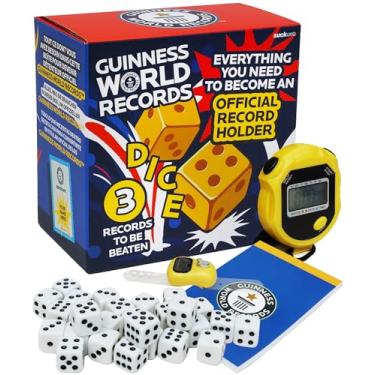 Imagem de Guinness World Records 2026 Dice Kit - Record Breaker Kit - Dice Games For Kids & Adult - World Record Holder - Official Guinness Book Records - Achievement Stacking Games - Stocking Fillers For Kids
