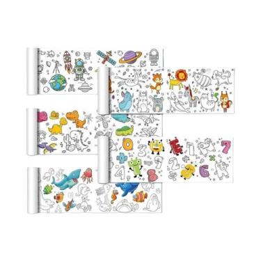 Imagem de Rolo De Papel Para Colorir E Desenhar DIY Para Crianças 0.9/3M, Papel 