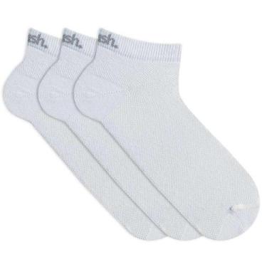 Imagem de Kit 3 Pares Meia Sapatilha Mash Algodão Esportiva, Branco, 39-44