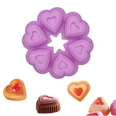 Imagem de Molde de Silicone Coração Sabonete Artesanal Bolinho Doces Forma 6 Cavidades Corações