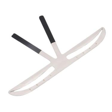 Imagem de Semme Régua de Sobrancelha Ferramenta de Posicionamento de 3 Pontos, Modelo de Medição de Sobrancelha de Aço Inoxidável para Sobrancelhas Simétricas (Sobrancelhas Onduladas Embalagem em caixa de madeira)