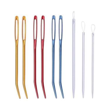 Imagem de Conjunto De Agulhas De Lã Com Ponta Curva Para Costura Manual, Tricô E