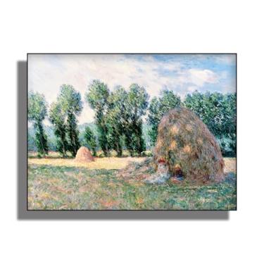 Imagem de OKRA Manet Canvas Wall Art - Haystacks Home Decor - Imagem de paisagem - Adequado para restaurantes de fast food, pet shops e salas de estar. Sem moldura. 12 x 16 pol/30 x 40 cm