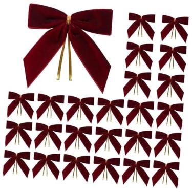 Imagem de Esquirla 24 Laços de Natal, Laços Multiuso para Festas, Guirlandas e Decoração de Paredes, Varandas, Carros e Bares - Ideal para as Festas de Fim de Ano, Vermelho