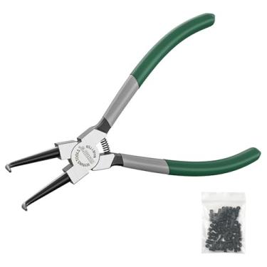 Imagem de Eupheng Ferramenta de saia de pesca, alicate de gola de nariz angular, ferramenta resistente para fazer saias de silicone, colares de borracha, acessórios manuais SpinnerBait Buzzbait