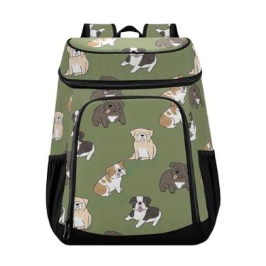Imagem de Mochila térmica com 36 latas de buldogue de desenho animado, lancheira masculina para almoço, piquenique, pesca, caminhadas, acampamento, praia, parque