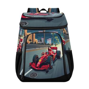 Imagem de Mochila térmica masculina Red Race Car com 36 latas, lancheira para almoço, piquenique, viagem, acampamento, caminhada
