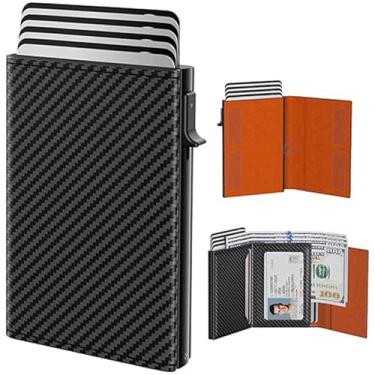 Imagem de Carteiras masculinas macias com bloqueio de RFID, 14 compartimentos para cartão de crédito, carteira masculina elegante e fina para cartão de identificação, dinheiro, seção de notas, presente para pai