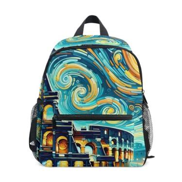 Imagem de GAIGEO Italy Roman Colosseum Sky Baby Backpack 10x4x12 In, Mini Backpack for Girls with Water Bottle Pockets, Whistle Buckle