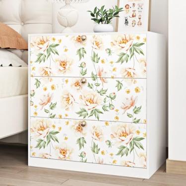 Imagem de Yullpaper Papel de parede floral rosa para quarto e sala de estar, papel de parede removível Boho Peel and Stick Papel de contato para armários, papel de parede floral, decoração de escadas, 43 x 260