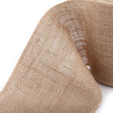 Imagem de Generic Fita de Serapilheira de Juta Rústica, Decoração, 10m, Corredor de Mesa para Festa de Casamento, Versátil, Reutilizável, 393.70 "x 3.94", Material de Juta Natural (15cm)