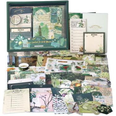 Imagem de Kit de álbum de recortes Draupnir Caderno Vintage Botanical A6