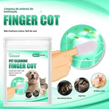 Imagem de Lenços Umedecidos Descartáveis Para Limpeza De Dentes De Gato E Cachor