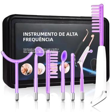 Imagem de Máquina Facial De Alta Frequência 6 Em 1 Com Painel Touch, Varinha De 