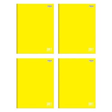 Imagem de Kit 4 Cadernos Brochura Grande Azul Vermelho Verde Amarelo e Preto - N