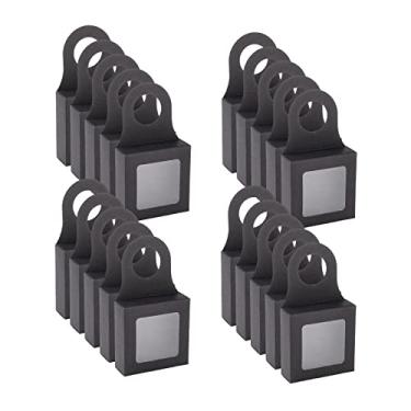 Imagem de ZJchao Caixas de Presente para Garrafa de Vinho, Kraft, Caixas de Lembrancinhas Penduradas Com Janela para Festas de Casamento, 25 Peças, Preto, 9x9x3cm