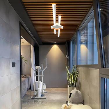 Imagem de Luminária de teto linear LED moderna e inteligente (luminária de teto LED regulável com controle remoto) Luminária de parede longa ultrafina para sala de estar, quarto e corredor, 6500k (bra