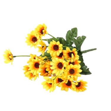 Imagem de Buquê de Girassol artificial com flores para decoração de casamento, festas, ambientes de casa, Complements Modern & Traditional Decor(Kit com 3 Unidades)