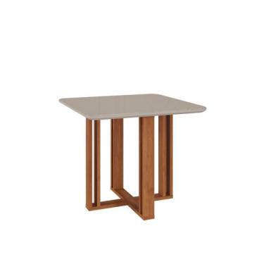 Imagem de Mesa para Sala de Jantar Quadrada com Vidro 95cm Flora - Cimol