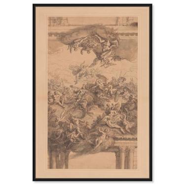 Imagem de Art Remedy Design para uma arte de paisagem vintage em tela de teto, moldura preta, 40,6 cm x 61 cm