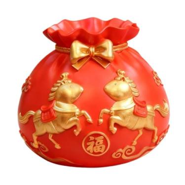 Imagem de Generic Vaso de flores para mesa, estátua ornamental, vaso em formato de bolsa de dinheiro, decorativo para sala de estar, cozinha e ambientes internos em