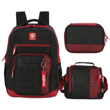 Imagem de Kit Mochila Escolar Lancheira Estojo Bolsa Menino Enaldinho-Masculino