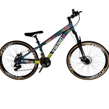 Imagem de Bicicleta 26 VikingX T25 21v Freeride Freio Disco Mecânico Pneu Slick Fino Fx Amarela1.50-Unissex