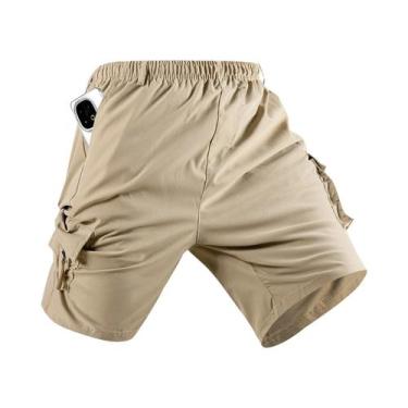 Imagem de Bermuda Tática Camuflada Masculina, Ajuste Solto, Calças De Trabalho P