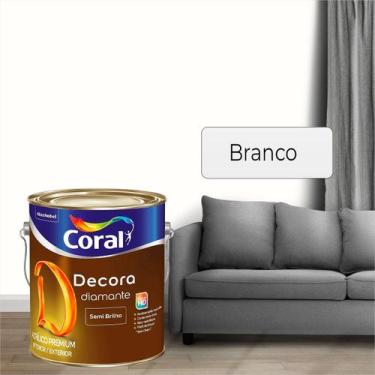 Imagem de Tinta Acrílica Coral 3,6l Decora Diamante Semi Brilho, Branco Gelo7792