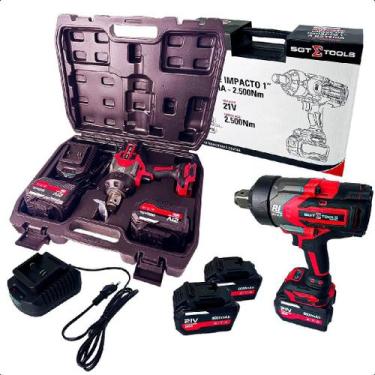 Imagem de Sgt7515 chave de impacto a bateria 1 2.500 nm 21v8ah liion 2 bat brush