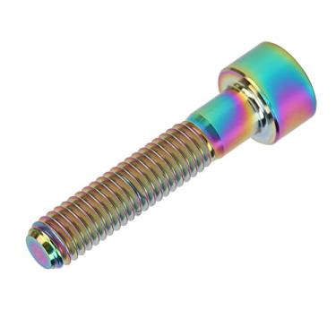 Imagem de SPYMINNPOO Parafuso de Parafuso de Haste de Bicicleta de Liga de Titânio para Fixação Superior de Haste de Fone de Ouvido de Risco Cabeça de Coluna M6x30mm - Resistente à Ferrugem, Leve, Portátil -