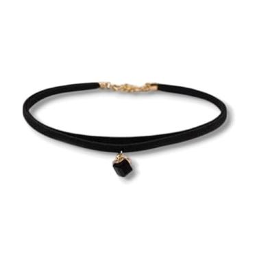 Imagem de Genérico - Gargantilha Cordão Chocker Bijoux Colar - Kit 02 (MODELO 2.6 - Preto com dourado)