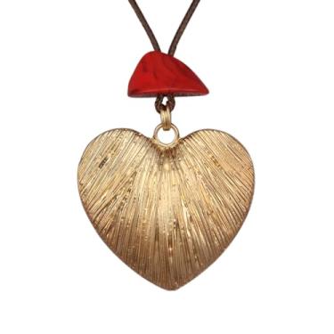 Imagem de Jeilwiy Colar de couro feminino descolado, gargantilha, cordão com pingente, joia estilo boho, Couro sintético, Sem Pedra Preciosa