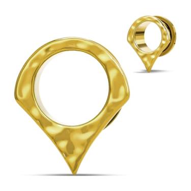 Imagem de COOEAR Edgy Sunburst alargador de alargador de brincos de túnel de aço inoxidável., 9/16"(14mm), Aço inoxidável, Arenito