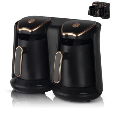 Imagem de Cafeteira elétrica turca, máquina portátil de bebidas quentes de 1200 W, prepara 8 xícaras, antitransbordamento e anti-queima a seco, ideal para amantes de café grego