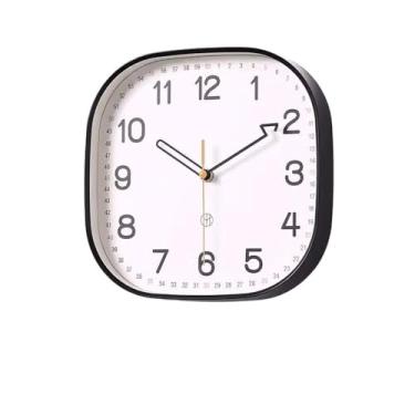 Imagem de KEG801302 Relógio de parede simples, sala de estar, relógio silencioso, relógio criativo de quartzo montado na parede, adequado para sala de estar, estudo, quarto, escritório. Relógio de parede (preto