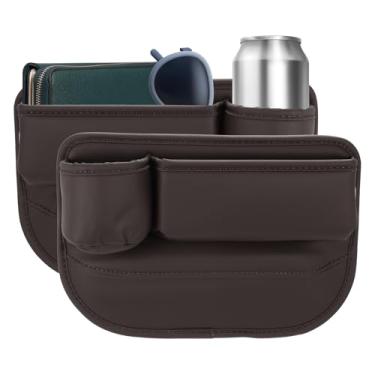 Imagem de HARFINGTON 2 organizadores de enchimento de lacunas de assento de carro 21,8 x 21,8 x 2,2 polegadas, caixa de armazenamento universal de poliuretano para carro entre o assento e o console (esquerda +